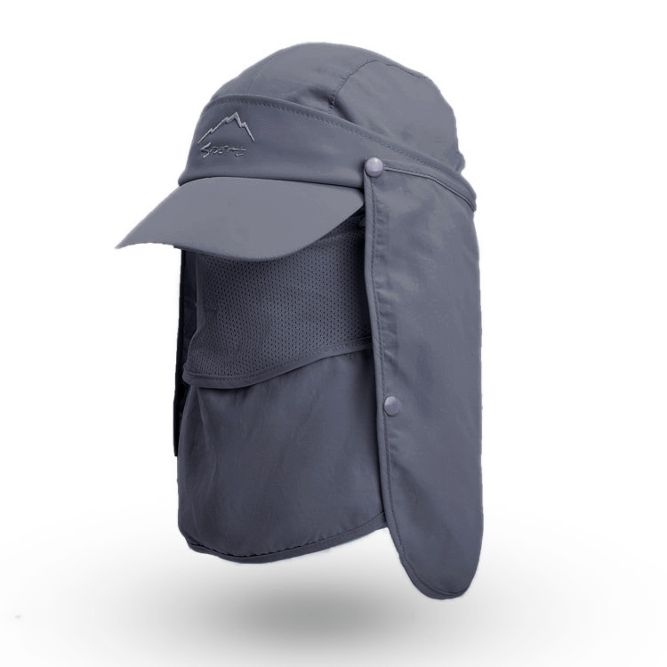 V888-ELOSUNG12779-213004-00 Dark Grey UV Protection 4-in-1 Outdoor Sun Hat with Removable Flaps - Image 1