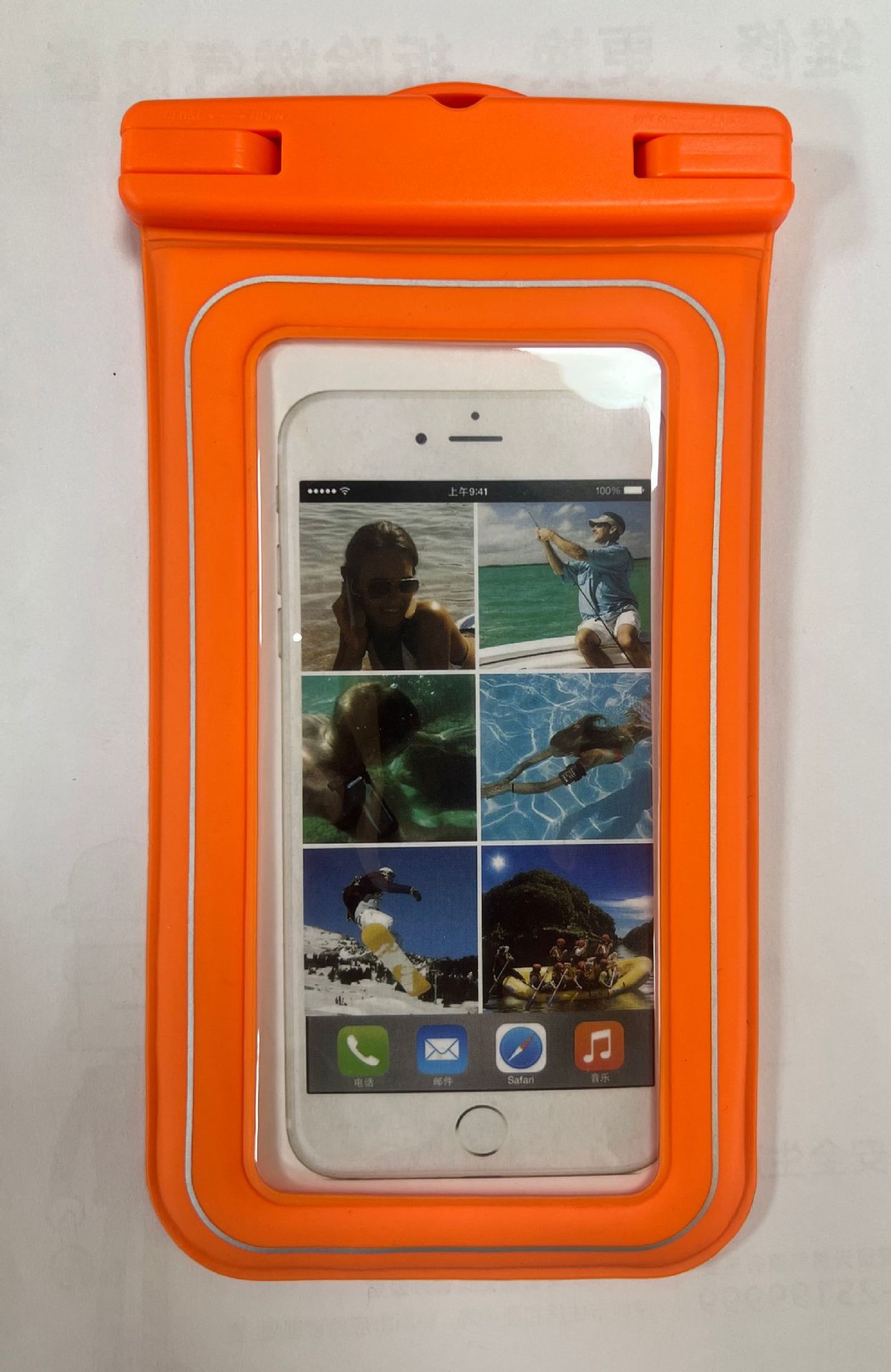 V888-ELOSUNG12827-213628-00 Orange Floating Waterproof Phone Pouch - Secure and Durable - Image 1