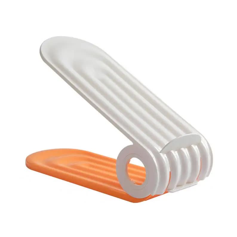 V888-ELOSUNG12936-213949-00 2 PCS Orange Adjustable Shoe Slot Organizer - Space-Saving Shoe Storage Solution for Closet and Shelf - Image 1