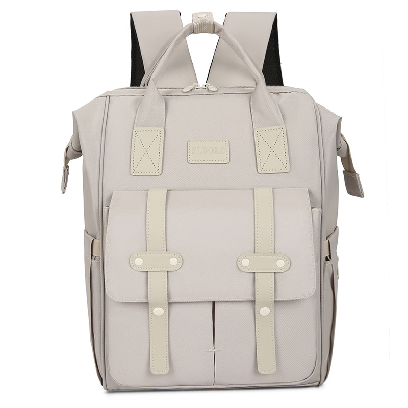 V888-ELOSUNG13109-210332-00 White Fashionable Multi-Function Mommy Bag - Large Capacity Diaper Tote and Backpack for Moms, Ideal for Travel and Everyday Use - Image 1