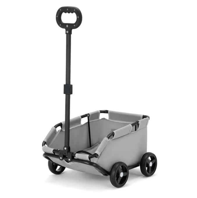 V888-ELOSUNG13219-210635-00 Grey Compact Foldable Pet Stroller for Dogs and Cats - Lightweight Travel Pushchair for Small Pets, Teddy Dogs, and Cats - Portable and Collapsible Pet Buggy for Outdoor Adventures - Image 1