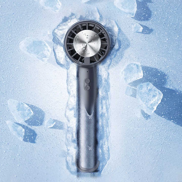 V888-ELOSUNG13258-211038-00 Black Outdoor Handheld Cooling Fan - Mini Macaron Portable Desk Fan with Carabiner, Ideal for Home, Travel, and Hiking - Image 1