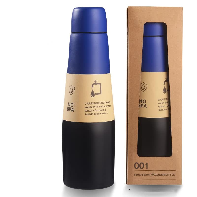 V888-ELOSUNG13300-211108-00 Black Blue Gradient High-Quality Gradient Color Insulated Water Bottle -304 Stainless Steel Vacuum Cup, Large Capacity, Portable Sports Bottle - Image 1