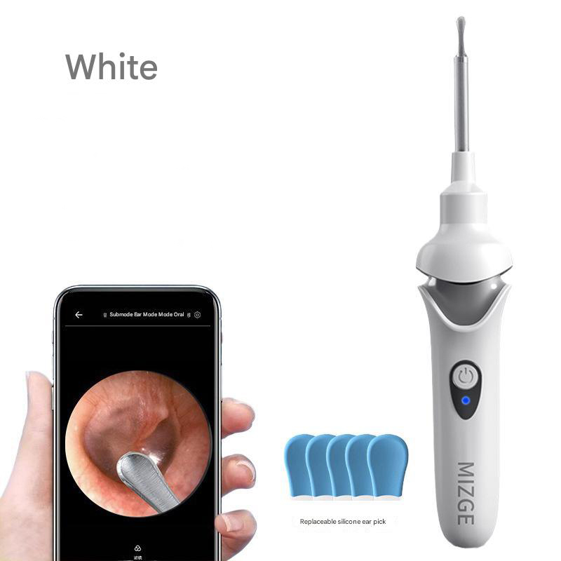 V888-ELOSUNG13455-211725-00 White Rechargeable Visual Electric Ear Cleaner with LED Light – Safe and Effective Ear Wax Removal Tool for Adults and Children - Image 1