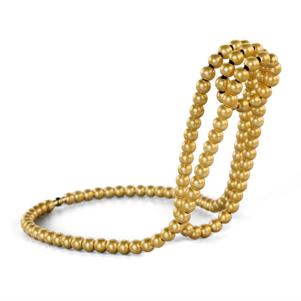 V888-ELOSUNG13540-212097-00 Gold Modern Floating Pearl Wine Bottle Holder – Elegant Home Decor, Unique Kitchen Accessory for Dining, Bar, and Living Room - Image 1