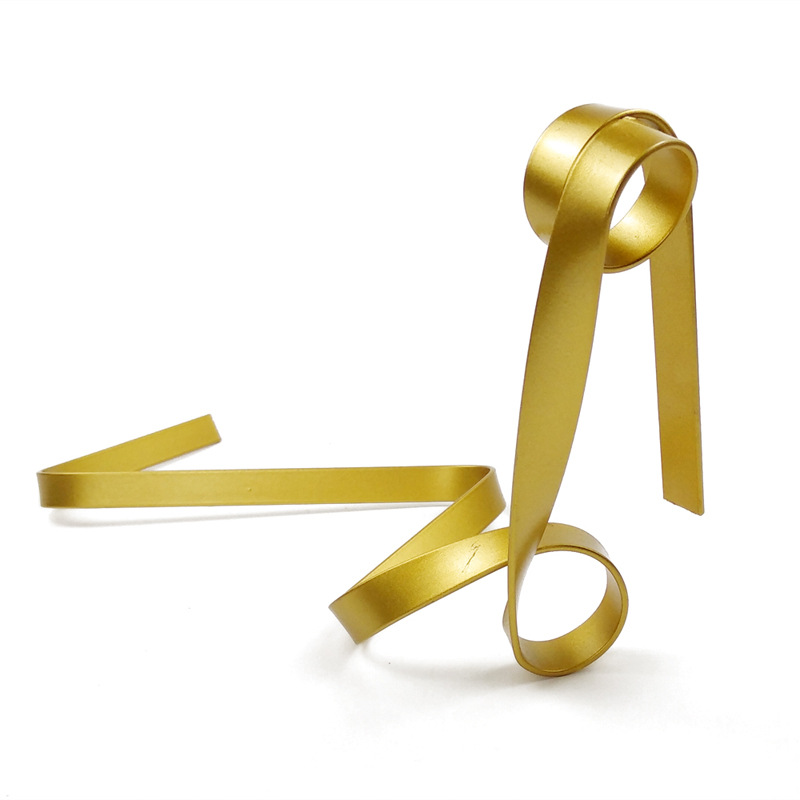 V888-ELOSUNG13544-212105-00 Gold Modern Ribbon Wine Bottle Holder - Creative Floating Wine Rack for Home and Bar Décor - Image 1