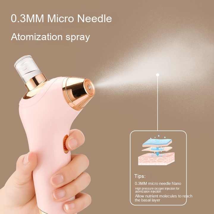 V888-ELOSUNG13682-213493-00 Pink Portable Oxygen Injector for Face Hydration and Skin Rejuvenation, 40ml USB Rechargeable Atomizer - Image 1