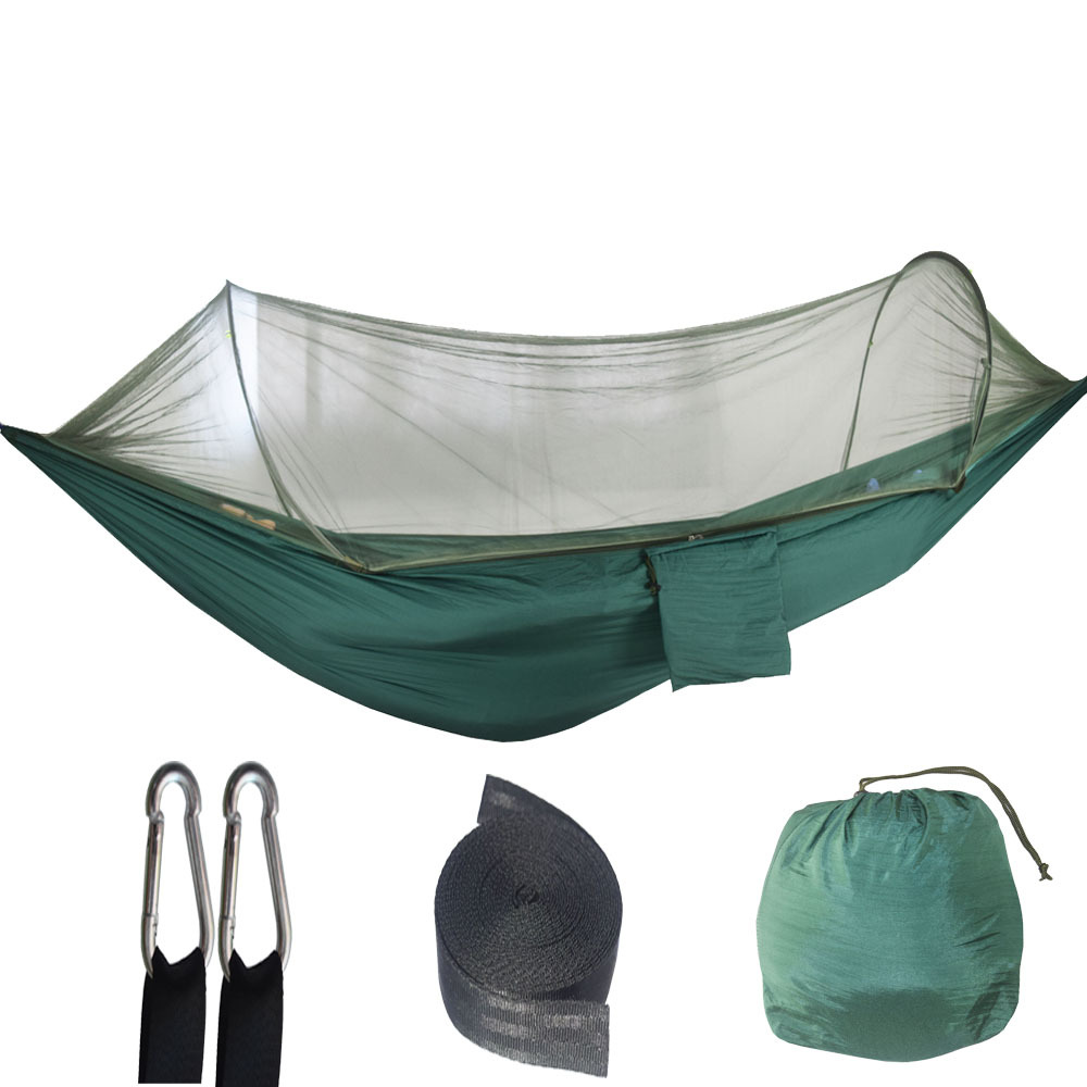 V888-ELOSUNG13733-212668-00 Turquoise Automatic Pop-Up Mosquito Net Hammock - 200kg Load Capacity, Lightweight Outdoor Camping Gear with Quick Setup and Durable Design - Image 1