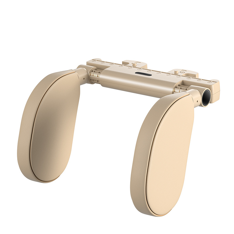 V888-ELOSUNG13820-213470-00 Off White Adjustable 3D Memory Foam Car Seat Headrest with Side Support, Universal Neck Pillow for Travel Comfort - Image 1