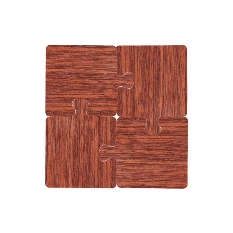 V888-ELOSUNG13836-212894-00 Reddish Brown Natural Black Walnut Wooden Coasters, Heat-Resistant Tea Cup Pads, Puzzle-Shaped Drink Mats, Eco-Friendly Tea Accessories Set - Image 1