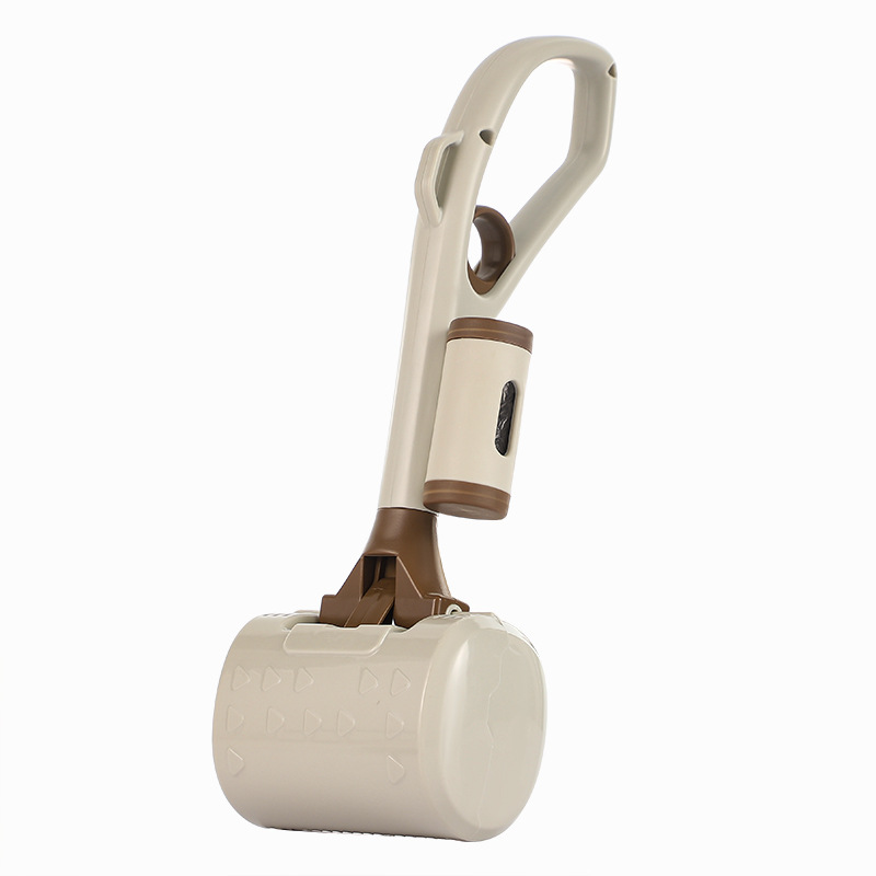 V888-ELOSUNG13872-202505231534-00 Beige Portable Dog Poop Scooper with Large 9.5cm Opening, Ergonomic Handle, Lightweight 320g Pet Waste Picker for Outdoor Walks - Image 1