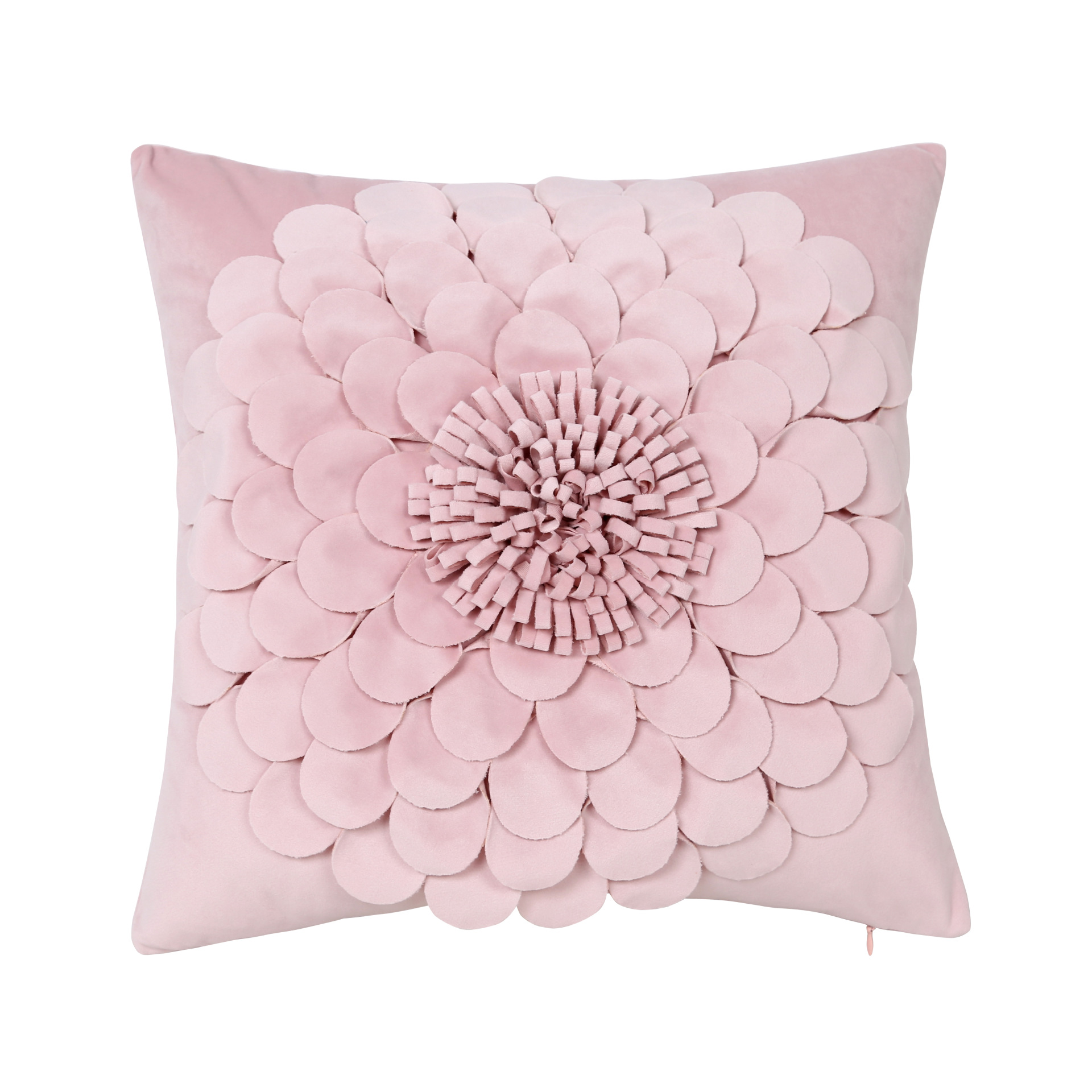 V888-ELOSUNG13940-213811-00 Style 2 Pink 3D Floral Cushion Covers - Modern Luxury Decorative Throw Pillow Covers for Living Room(Without Pillow Insert) - Image 1