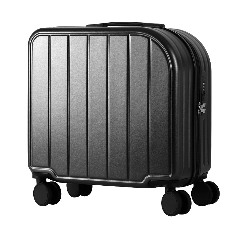 V888-ELOSUNG15011-211450-00 Black 18-Inch Lightweight Carry-On Luggage - Waterproof & Anti-Theft Suitcase with Silent Universal Wheels - Image 1