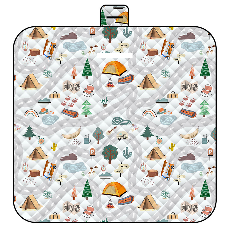 V888-ELOSUNG15042-211877-00 Thickened Waterproof Picnic Blanket - Portable Outdoor Beach Mat for Camping and Hiking 150*200cm(maze) - Image 1