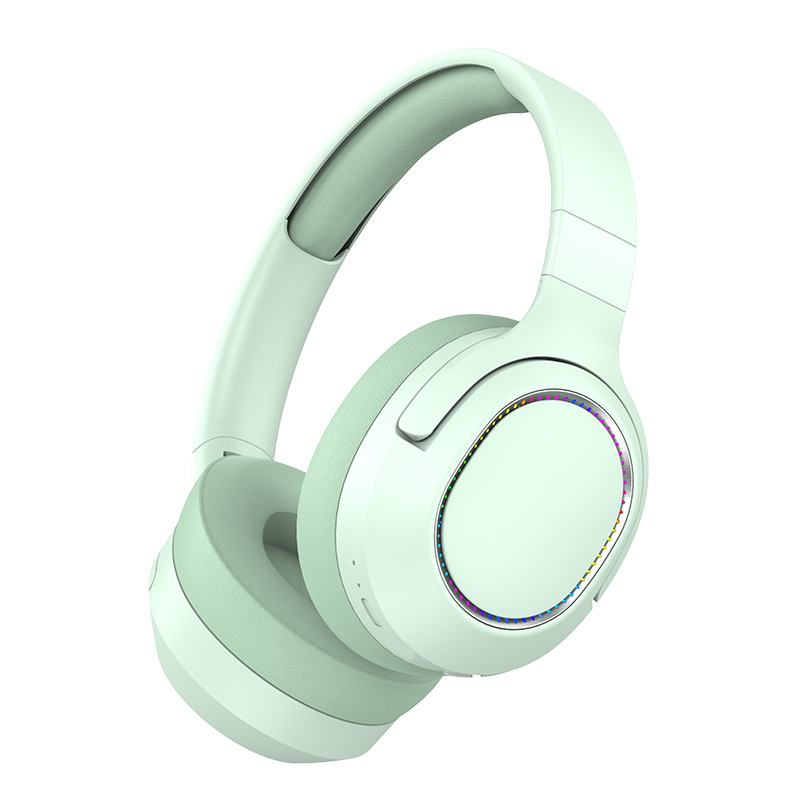 V888-ELOSUNG15087-211993-00 Green P2963 Wireless Bluetooth Headphones with LED Light, Hi-Fi Sound, and Sport Design - Image 1