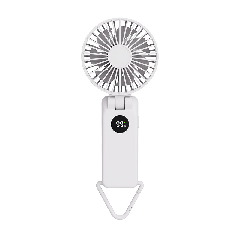 V888-ELOSUNG15127-212145-00 White Portable Handheld Fan with 2000mAh Battery - 3-in-1 Design for Desk, Handheld, and Hanging Use (Model Q3) - Image 1