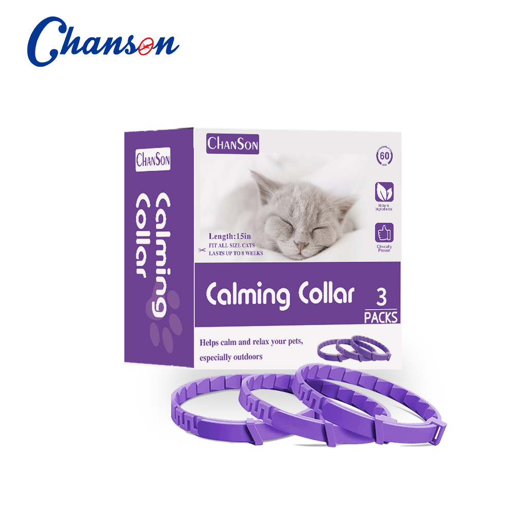 V888-ELOSUNG15277-214386-00 Purple Calming Collars for Cats - Natural Anxiety Relief, Adjustable, 3 Pack (2 set/6PCS) - Image 1