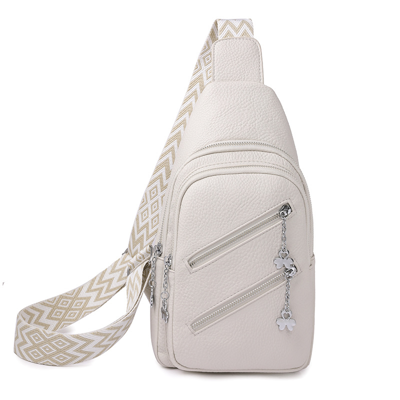 V888-ELOSUNG15309-212660-00 Waterproof Crossbody Sling Bag with Adjustable Strap - White - Image 1