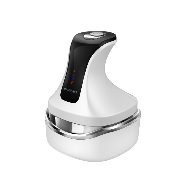 V888-ELOSUNG15465-213769-00 White Rechargeable Electric Scalp Massager with Adjustable Speeds and LED Therapy - Image 1