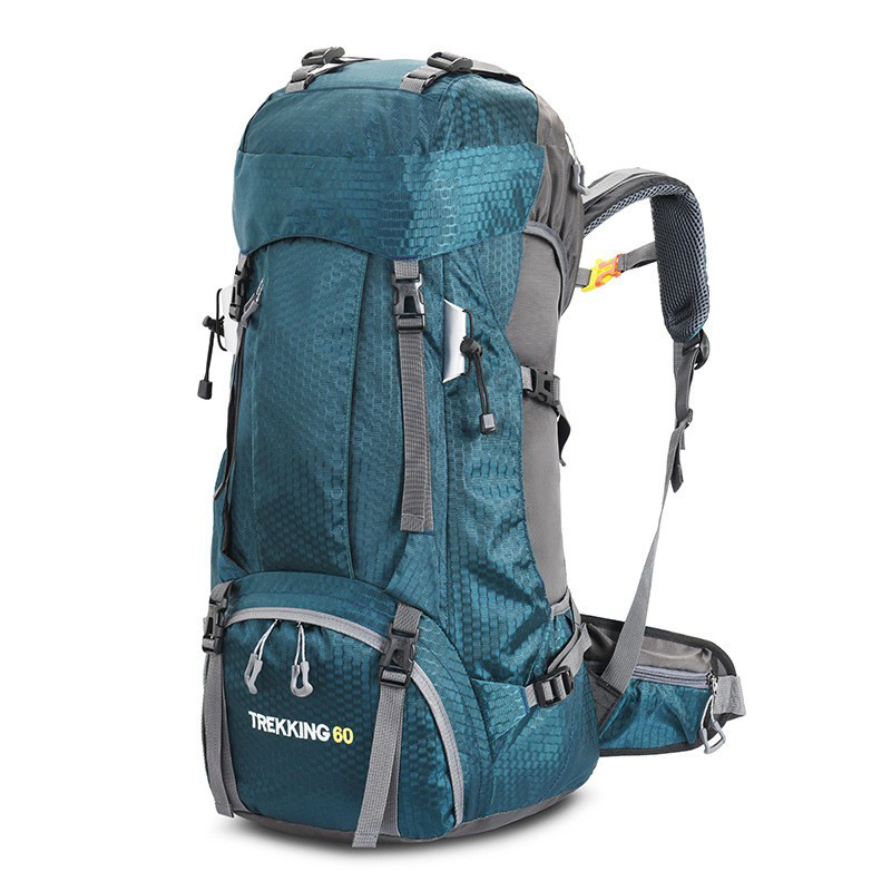 V888-ELOSUNG15473-213831-00 Turquoise 60L Waterproof Hiking Backpack with Multi-Pocket Design for Outdoor Adventures - Image 1