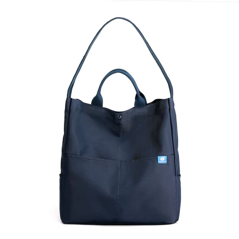 V888-ELOSUNG15494-214152-00 Blue Minimalist Nylon Tote Bag with Adjustable Shoulder Strap, Large Capacity - Image 1