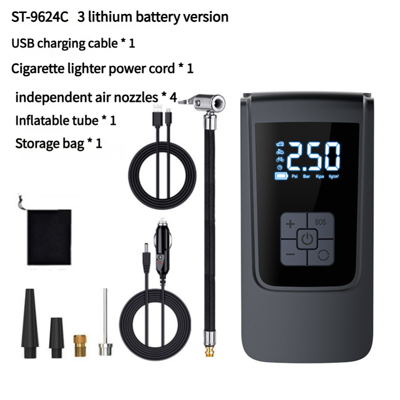 V888-ELOSUNG15625-215021-00 ST-9624C Advanced Portable Wireless Digital Tire Inflator with USB & Cigarette Lighter Charging, 150 PSI Max Pressure - Image 1