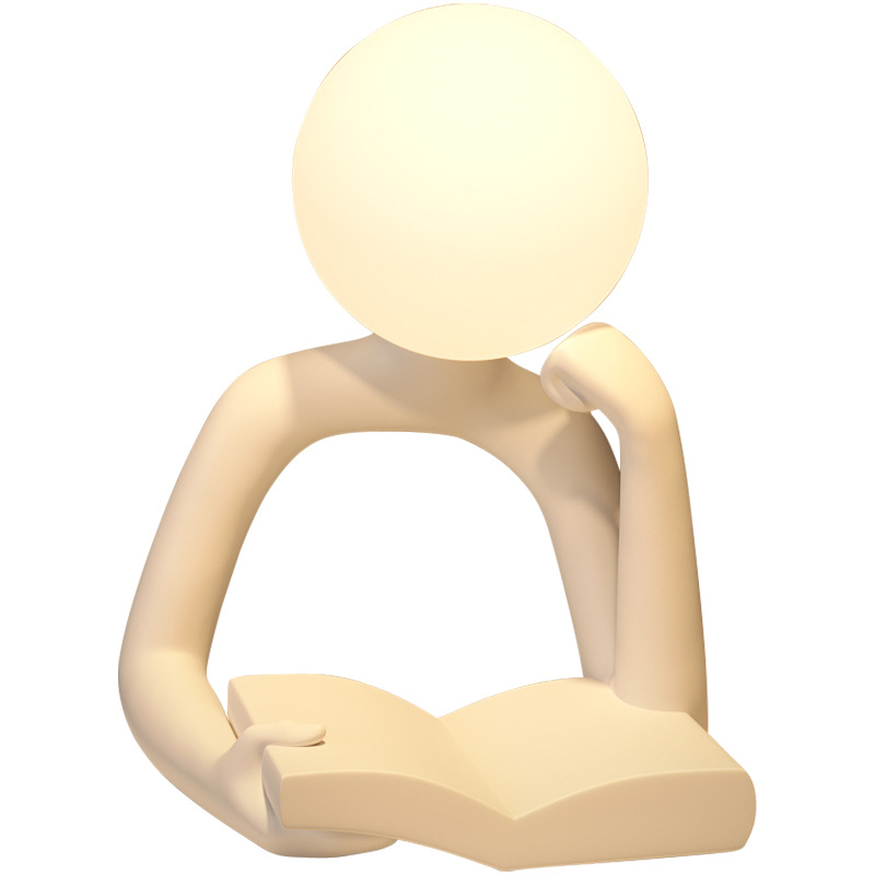 V888-ELOSUNG15686-214988-00 White Creative Book Reader Desk Lamp - USB Powered, Modern Resin Design - Image 1