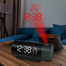 V888-ELOSUNG15689-215061-00 Projection Alarm Clock with LED Display - Dual Alarms and USB Charging - Image 1
