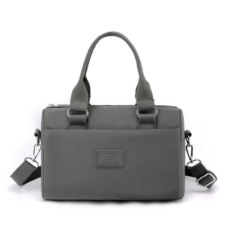 V888-ELOSUNG15695-215119-00 0485# Gray Multifunctional Nylon Shoulder Bag - Lightweight and Spacious Handbag for Women, 20x15x11cm - Image 1