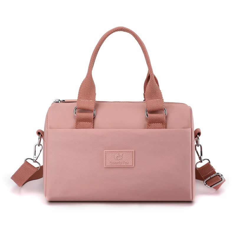 V888-ELOSUNG15714-215208-00 0486# Pink Multifunctional Nylon Shoulder Bag - Lightweight and Spacious Handbag for Women, 27x18x14cm - Image 1