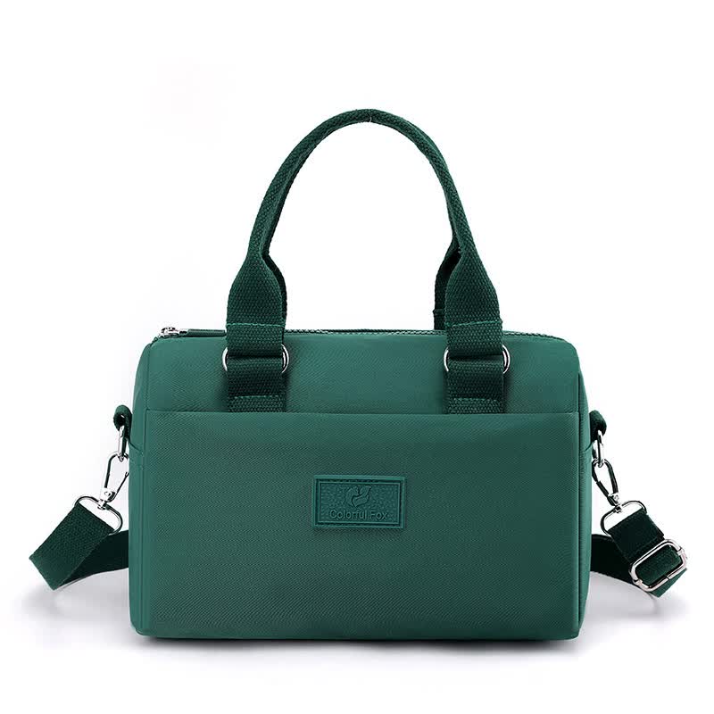V888-ELOSUNG15718-215216-00 0486# Green Multifunctional Nylon Shoulder Bag - Lightweight and Spacious Handbag for Women, 27x18x14cm - Image 1