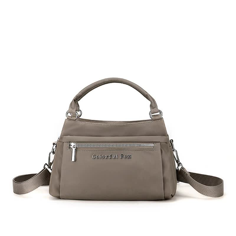 V888-ELOSUNG15789-215768-00 Caramel Color Waterproof Nylon Crossbody Bag - Lightweight and Adjustable Strap Shoulder Bag for Women - Image 1