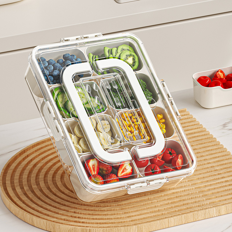 V888-ELOSUNG15958-216956-00 Fresh-Keeping Storage Box - Transparent Food Storage Container with Secure Lid for Kitchen Organization, Salad Crisper - Image 1
