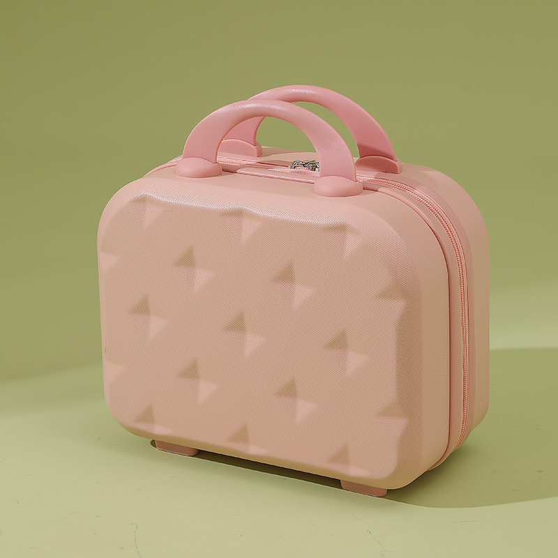 V888-ELOSUNG15988-216886-00 Pink 14-inch Mini Handheld Luggage Case - Stylish Makeup and Storage Box with ABS Shell - Image 1