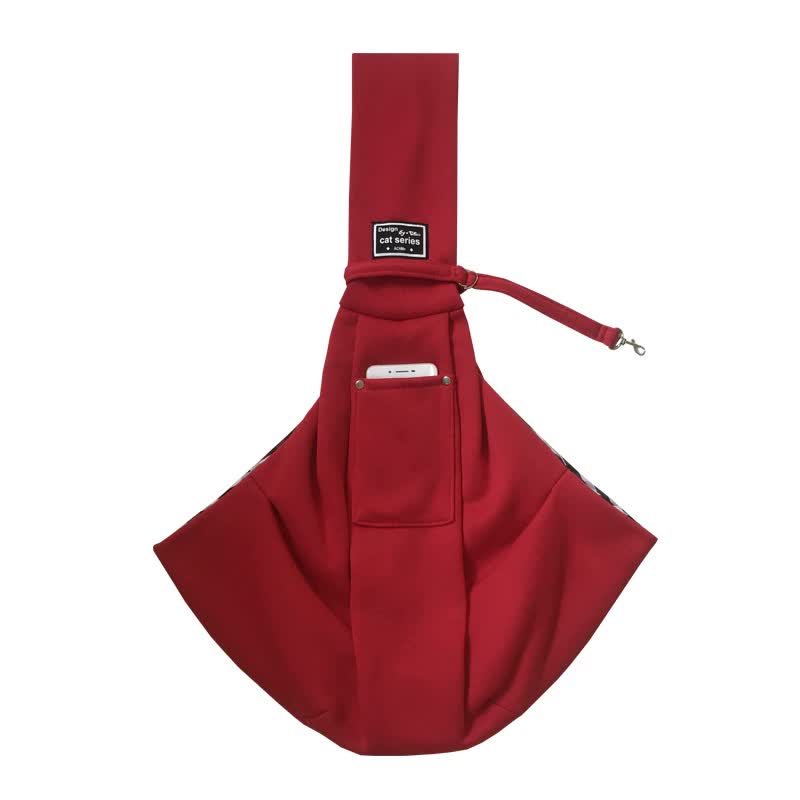 V888-ELOSUNG16071-214354-00 Red Pet Sling Carrier Bag - Comfortable and Hands-Free Design - Image 1
