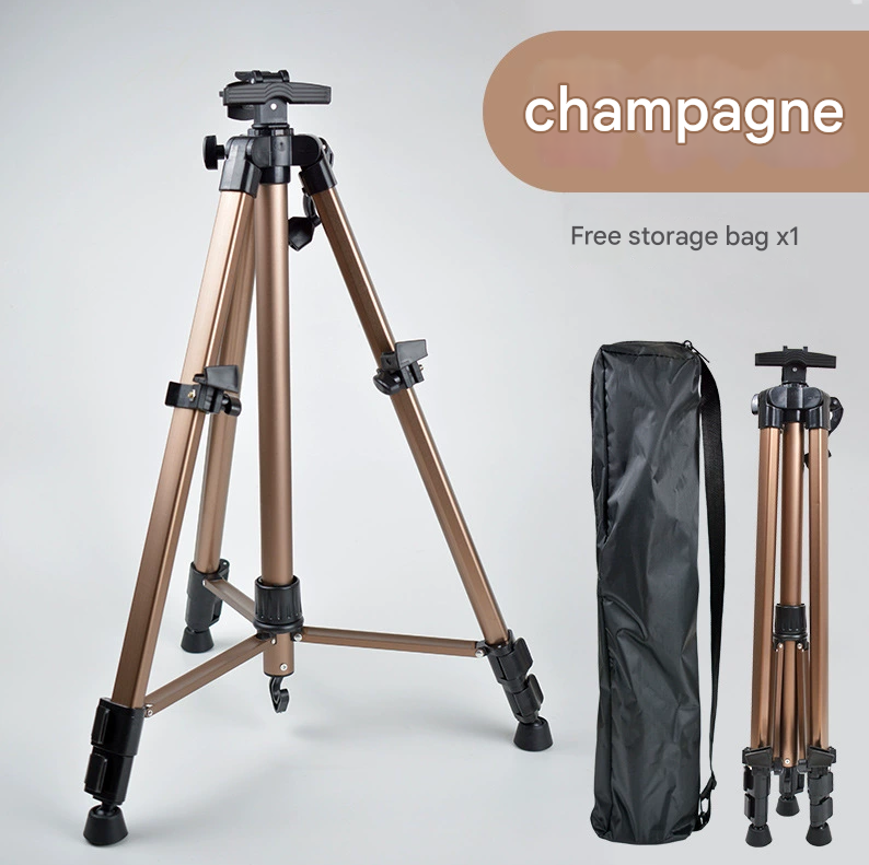 V888-ELOSUNG16280-215544-00 Champagne Portable Folding Artist Tripod Easel - Adjustable Stand for Sketching & Painting (Collapses to 54cm) - Image 1