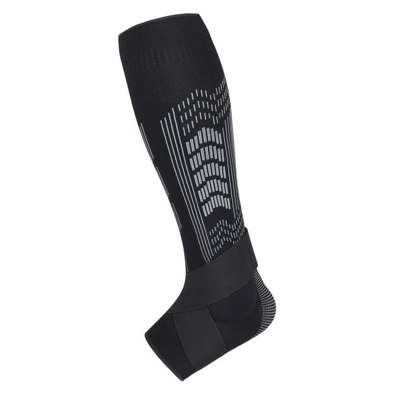 V888-ELOSUNG16343-216206-00 L Black A pair Compression Sports Calf Sleeves with Silicone Shock Absorption - Protective Leg Support for Running and Training - Image 1