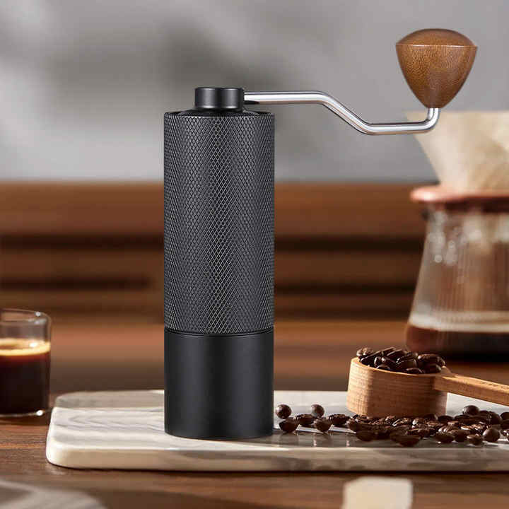 V888-ELOSUNG16641-216854-00 Black Premium Manual Coffee Grinder with Adjustable Ceramic Burr - Compact and Durable for Perfect Coffee Grinding - Image 1
