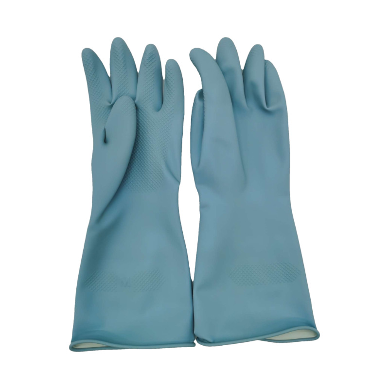 V888-ELOSUNG16672-222301-00 Blue Set of 3 Pairs of Durable Rubber Gloves - Waterproof, Comfortable, Ideal for Household and Cleaning Tasks - Image 1