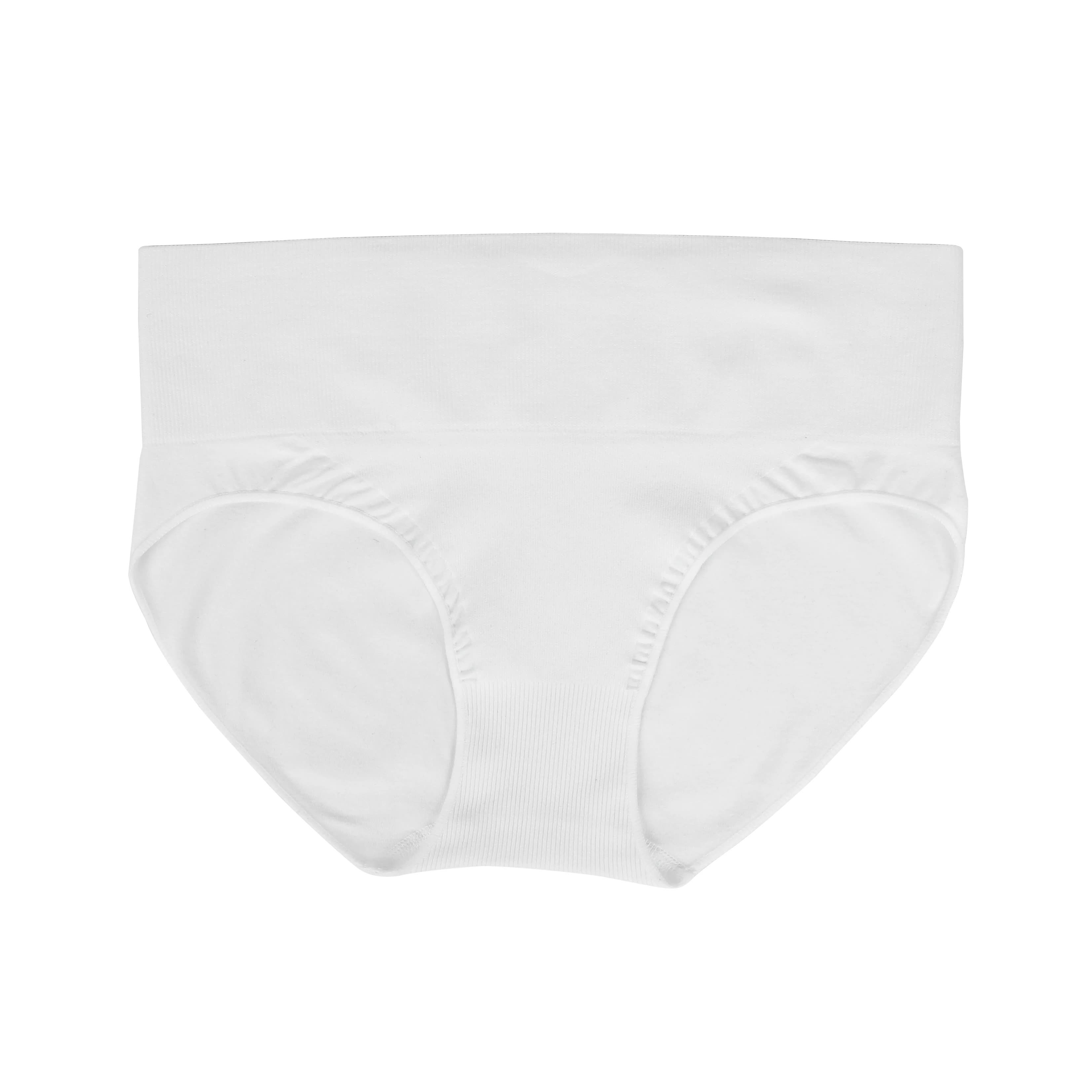 V888-ELOSUNG16941-224177-00 L White 3-Pack High-Waist Microfiber Shaping Briefs - Seamless Full-Coverage Tummy Control Panties - Image 1