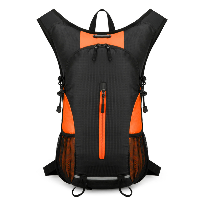 V888-ELOSUNG17155-214497-00 Black and Orange Patchwork Style Lightweight Outdoor Cycling Backpack - Durable and Water-Resistant Oxford Fabric, Large Capacity Sports Hiking Bag, Unisex Design - Image 1