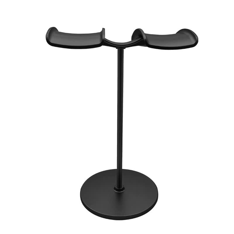 V888-ELOSUNG17242-215003-00 Black Dual Headphone Stand – Creative Double Hook Aluminum Alloy Display Holder - Image 1