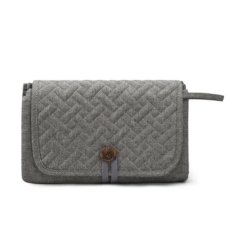 V888-ELOSUNG17311-215631-00 Grey Portable Baby Changing Mat - Waterproof, Foldable, Compact Diaper Pad for Travel & Everyday Use - Image 1