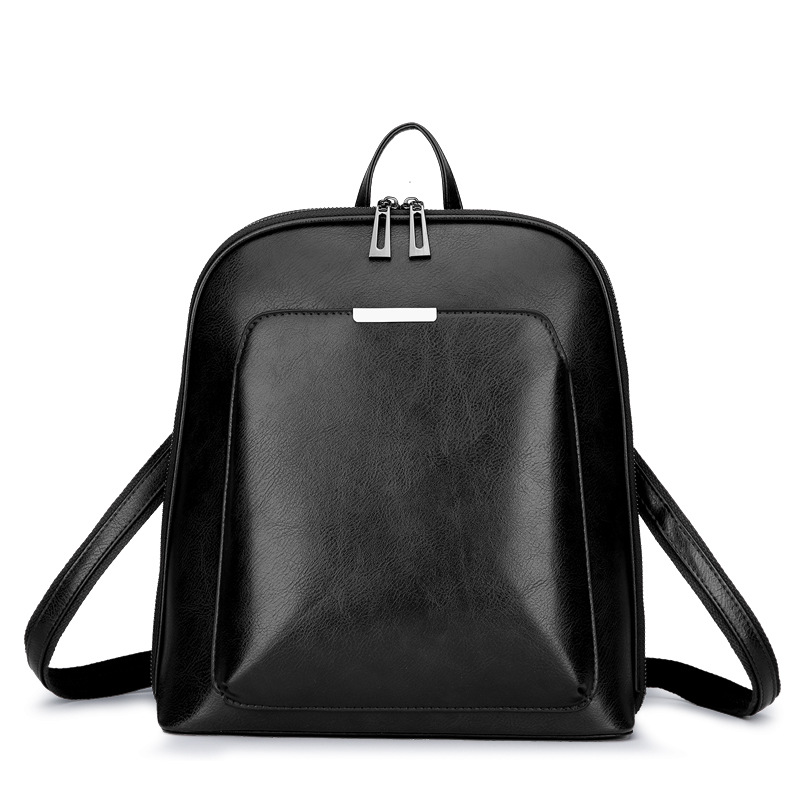 V888-ELOSUNG17359-215781-00 Black Stylish Women's PU Leather Backpack – Spacious, Anti-Theft, Multi-Pocket Travel Bag for School or Work - Image 1