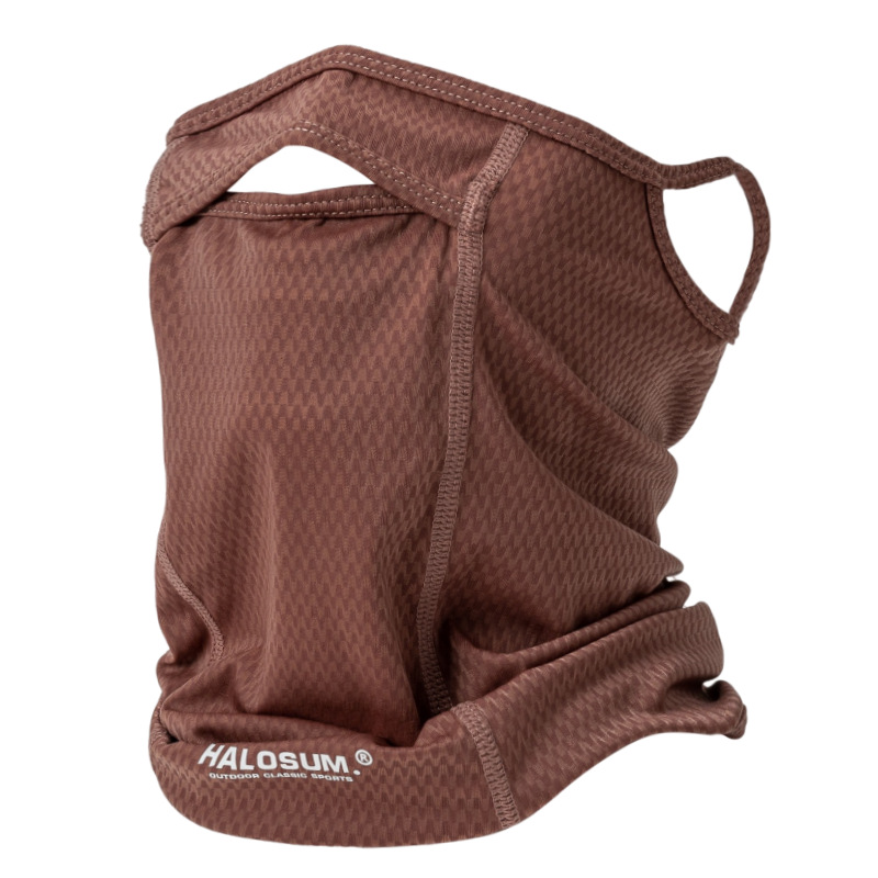 V888-ELOSUNG17379-216060-00 2 Pcs Claret UV Protection Breathable Cycling Face Mask with Ear Hooks - Summer Ice Silk Neck Gaiter for Men and Women - Image 1