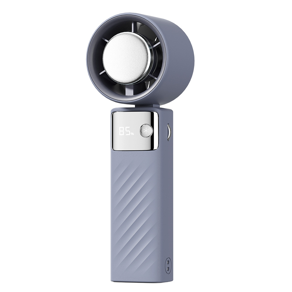 V888-ELOSUNG17479-216152-00 Blue Portable Turbo Handheld USB Rechargeable Fan with Digital Speed Display - High-Speed Cooling Fan for Outdoor Use - Image 1