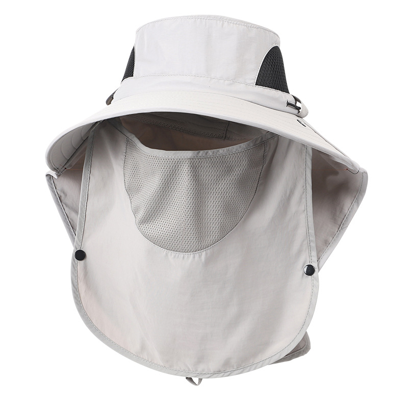 V888-ELOSUNG17560-216509-00 Grey Outdoor Sun Hat with Face & Neck Protection, Quick-Dry, Breathable UV Protection Cap for Men and Women - Adjustable, Dust & Insect Repellent Hiking Hat - Image 1