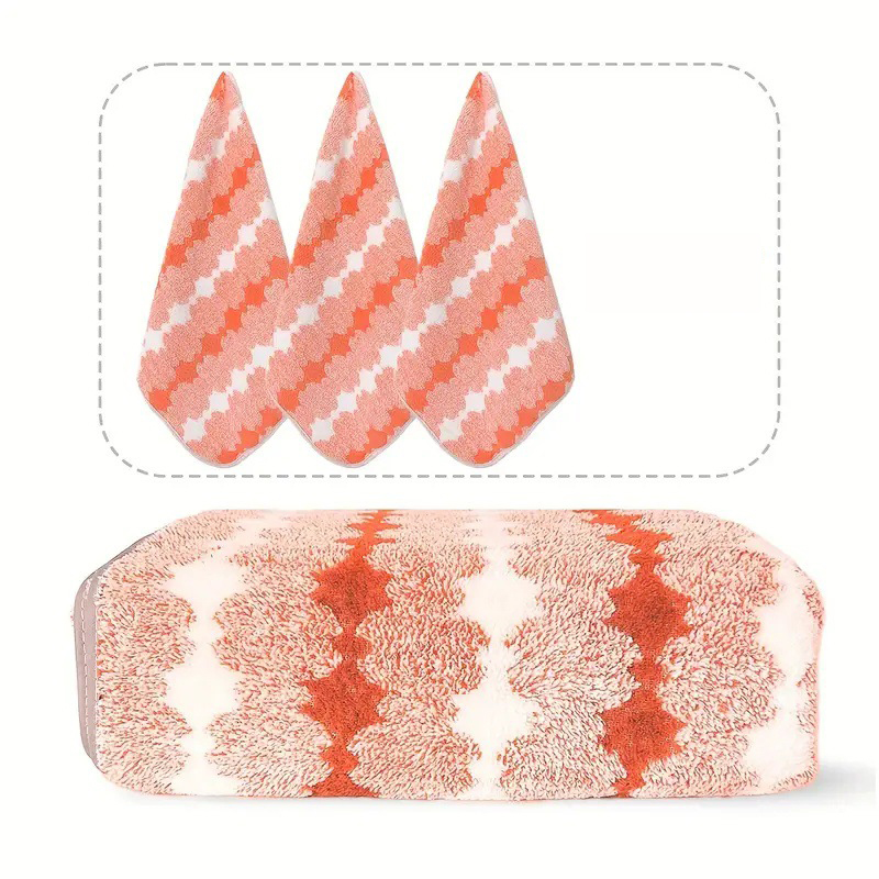 V888-ELOSUNG17597-216641-00 Orange Premium Coral Fleece Towel Set - 1 Bath Towel (88x170cm) + 3 Hand Towels (35x35cm) - Soft, Absorbent, and Quick-Drying - Image 1
