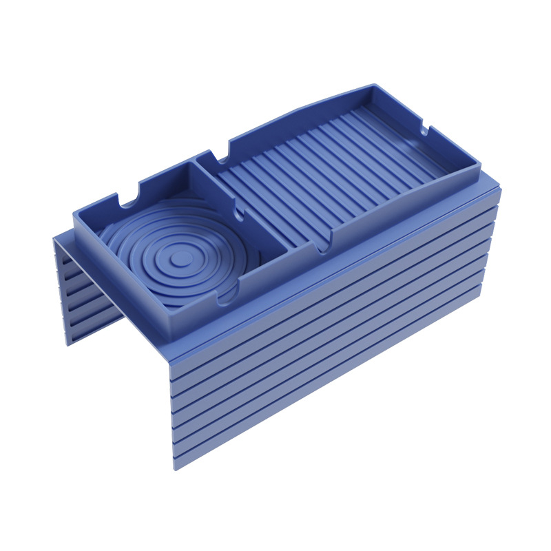 V888-ELOSUNG17622-216623-00 Blue Multi-Function Sofa Cup Holder Tray, Silicone Drink Organizer, Adjustable and Easy-to-Clean Sofa Armrest Storage Box for Drinks, Snacks, and Gadgets - Image 1