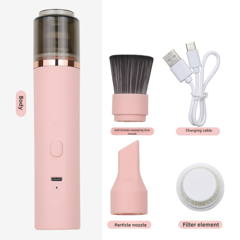V888-ELOSUNG17633-216961-00 Pink Mini Portable Wireless Dust Vacuum Cleaner, Powerful and Long-Lasting Handheld Vacuum for Makeup Tables, Powder, and Dust - Image 1